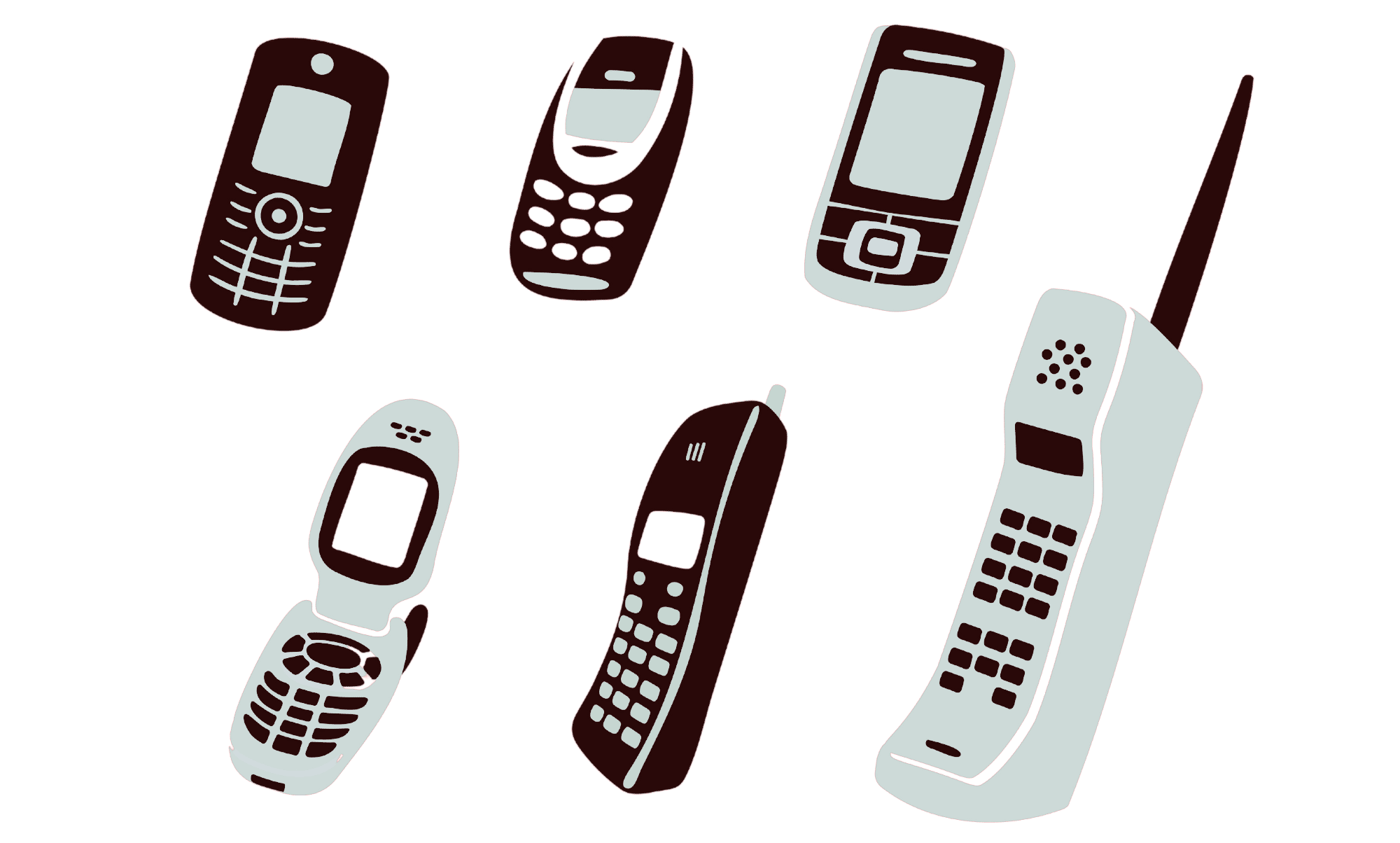The evolution of phones at The Big Phone Store, showcasing our journey in technology.