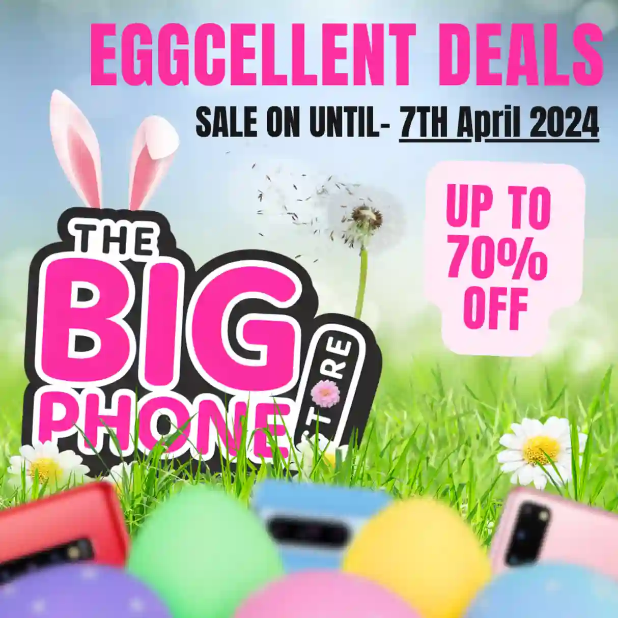 Easter eggcellent deals. Up to 70% off. Sale on until 7th April 2024.