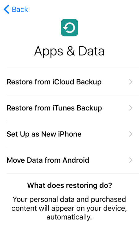 Transfer your settings iOS