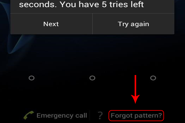 Android lock pattern forgot