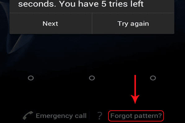 What to do if i forget my android lock pattern?
