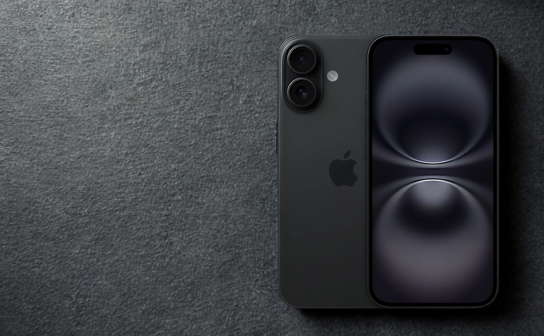 Iphone 16 colours: black on black leather background