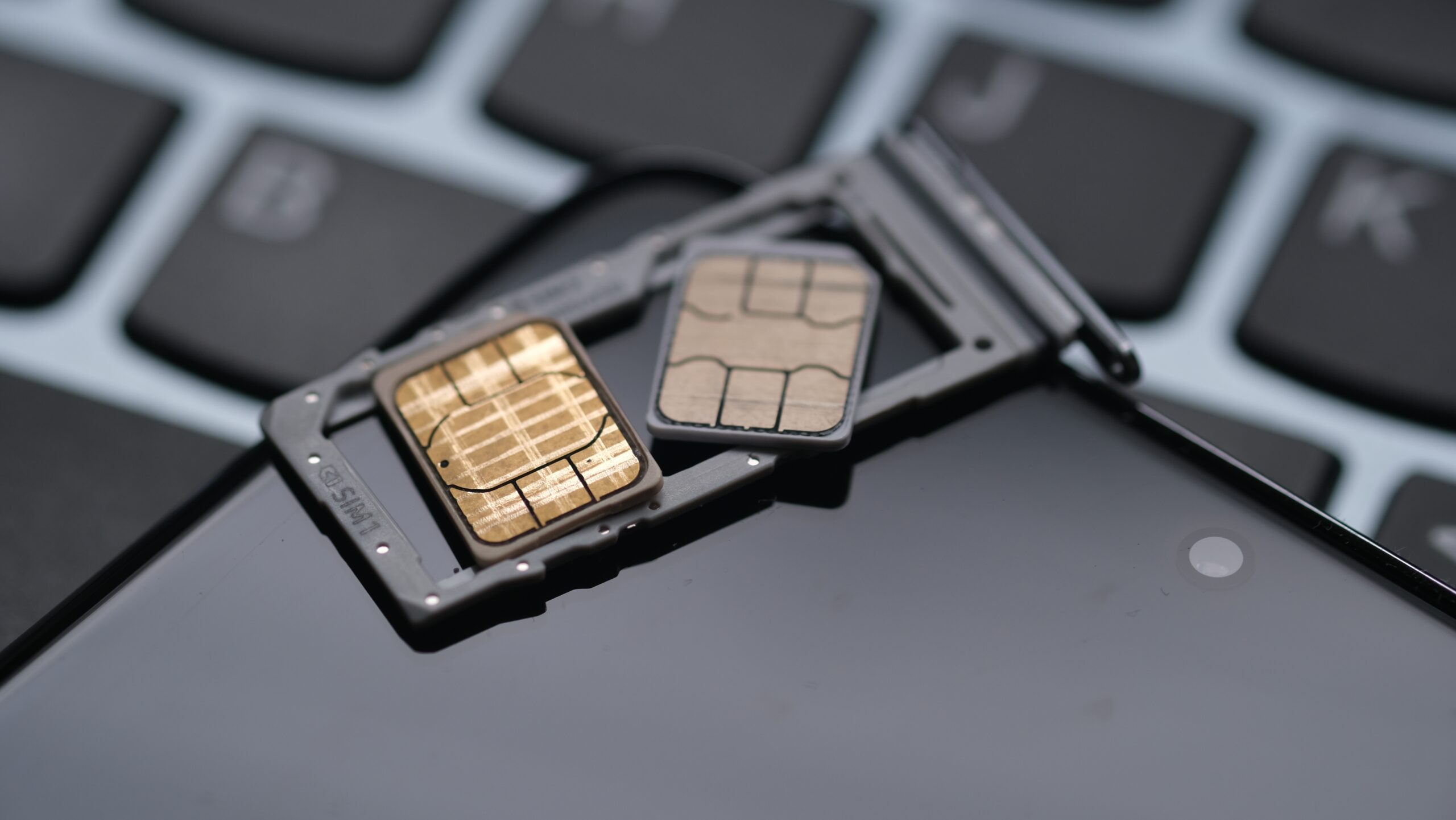 Dual sim card with tray