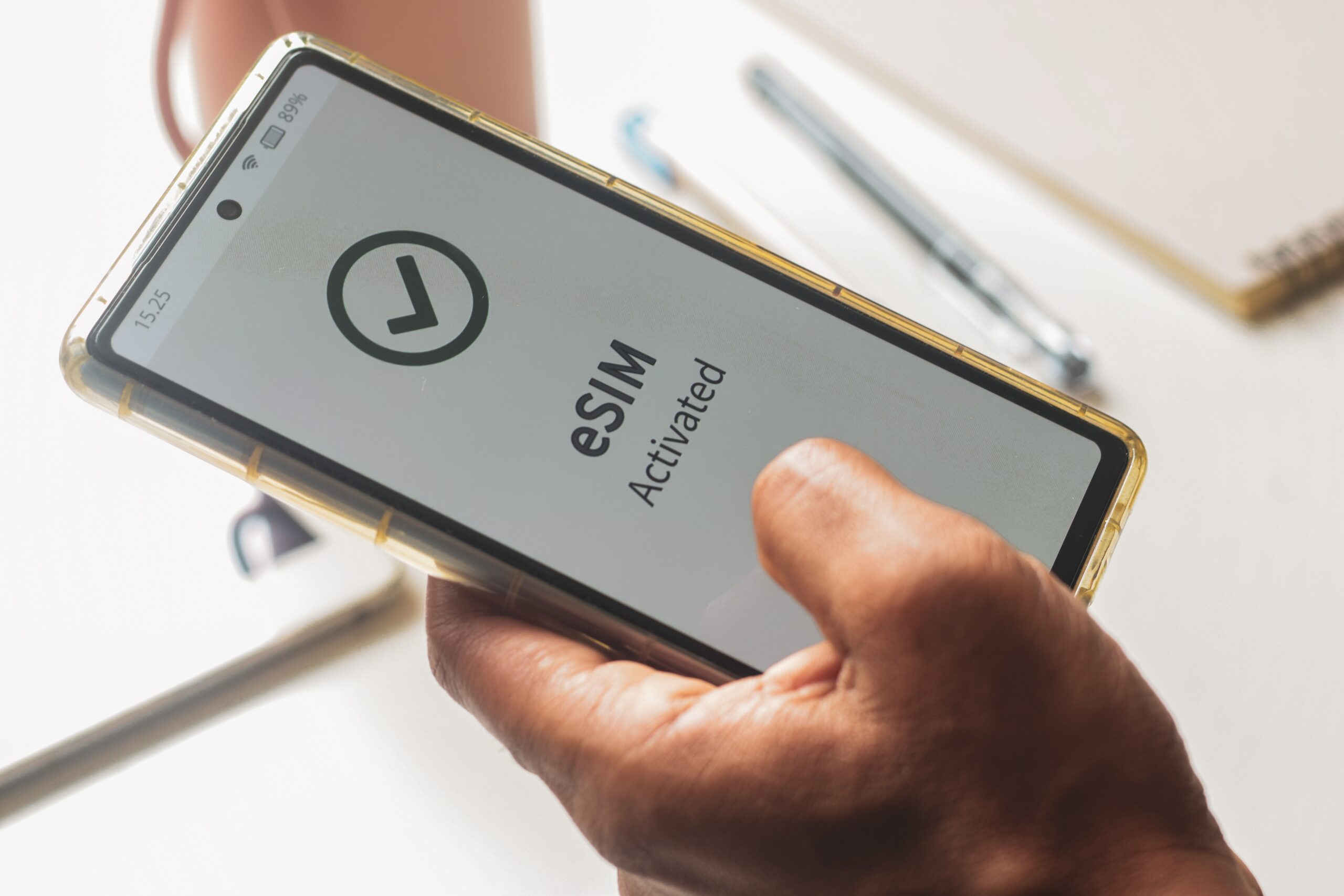 Sim card, esim activation on phone