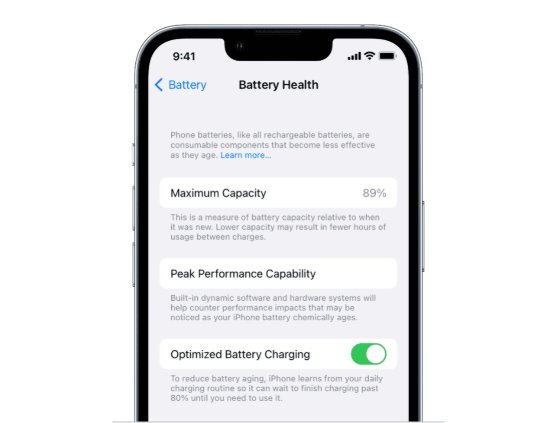 Iphone battery health
