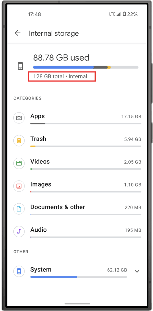 Android Total GB